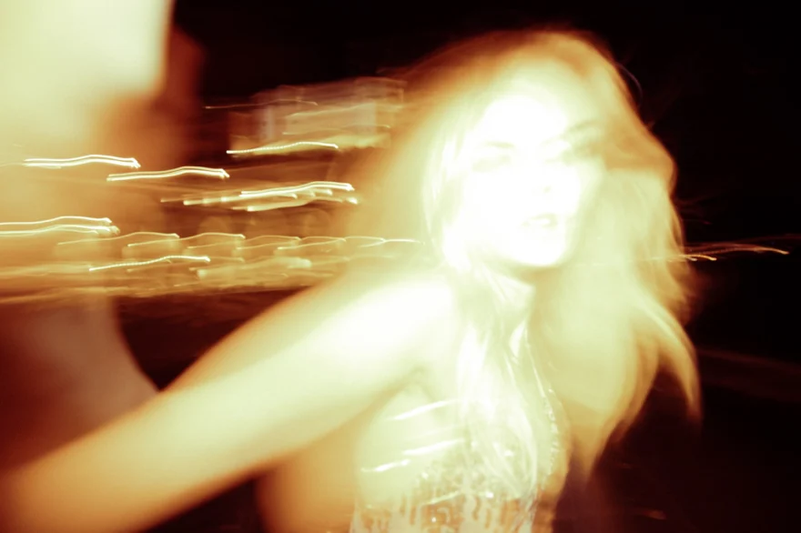 Long-exposure portrait dissolving into light trails, closing image of Amalfi Coast, personal project photographed by Ina Cenusa