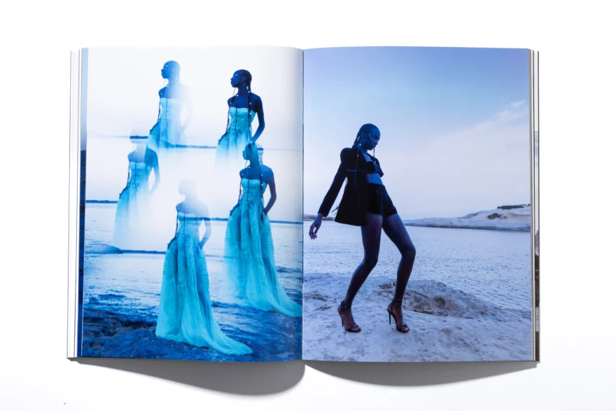 Printed closing spread of the Alien Goddess story in SHOT Magazine, Ermanno Scervino × SHOT Magazine editorial photographed by Ina Cenusa