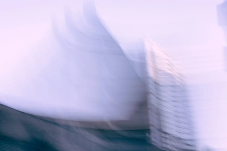 New York tower softened into pale blue haze, almost dissolved, personal project photographed by Ina Cenusa