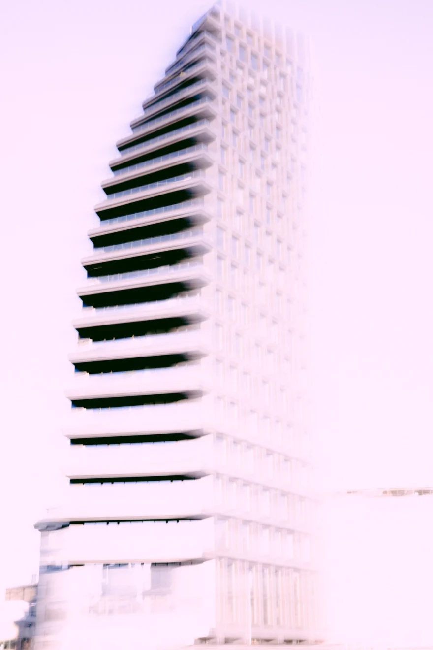 Stepped terraces of a New York tower drawn as horizontal strokes, personal project photographed by Ina Cenusa