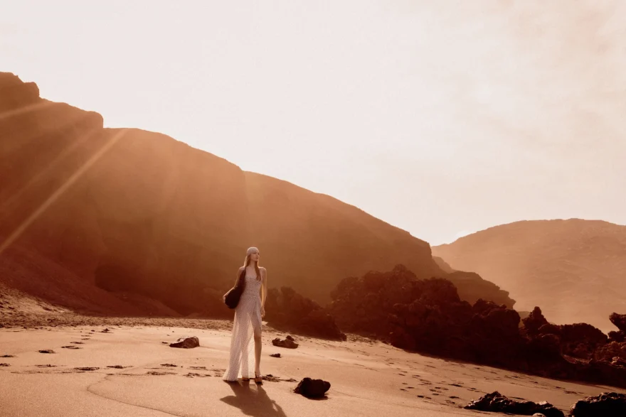 Wide view of the volcanic shoreline, Ermanno Scervino campaign photographed by Ina Cenusa